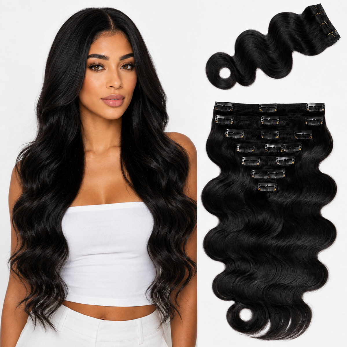 Clips Extensions Virgin Hair Bodywave | UPENZII