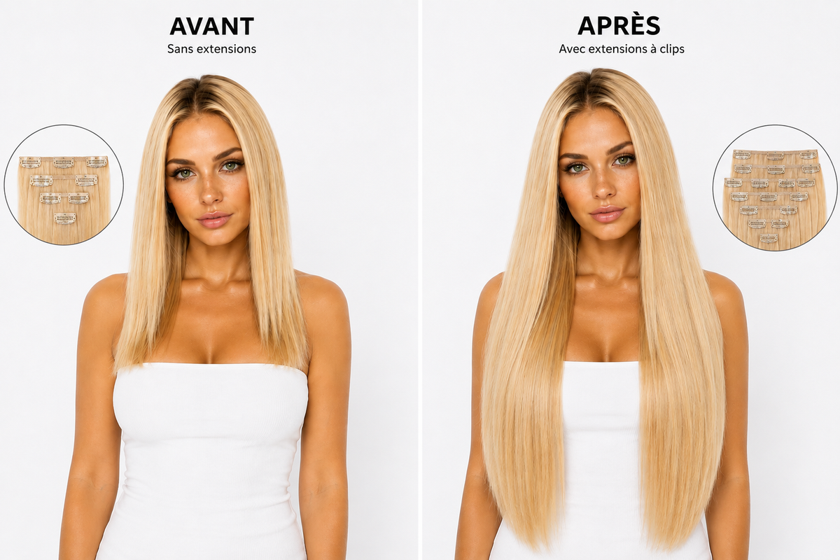 Clips Extensions Lisse Blonde | UPENZII