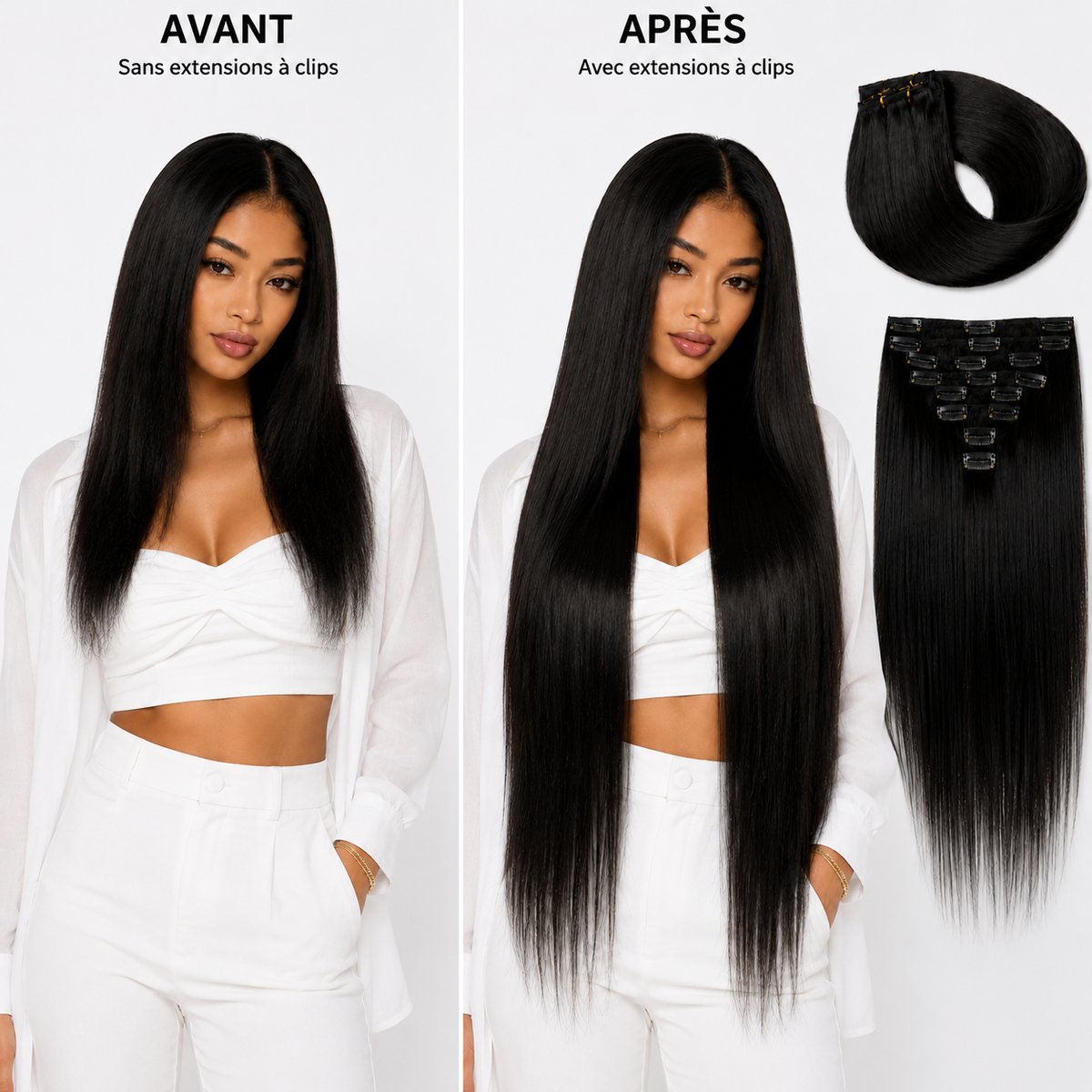 Clips Extensions Virgin Hair Lisse | UPENZII