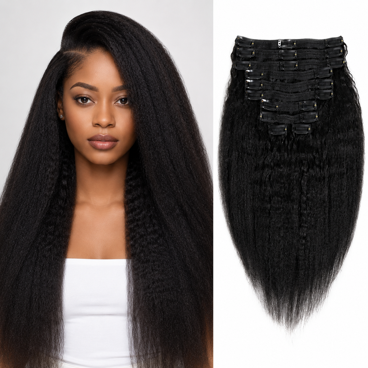 Clips Extensions YAKI Virgin Hair  | UPENZII