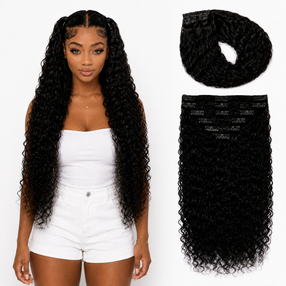Clips Extensions Water Weave Virgin Hair  | UPENZII